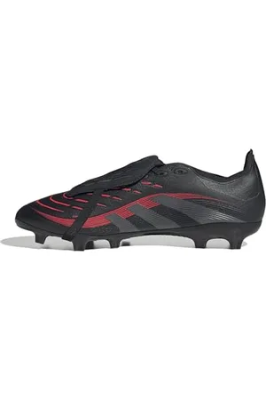 adidas Predator League Fold-Over Tongue Firm Multi Ground Football Boots, Scarpe da Calcio Unisex-Adulto, Core Black/Grey Four/Lucid Red, 38 EU