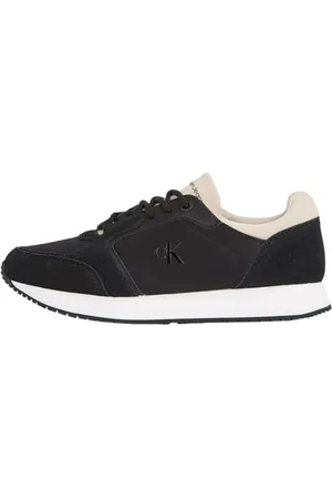 Calvin Klein Donna Sneakers Running Laceup Sock Sportive, Multicolore (Black/Tapioca), 41