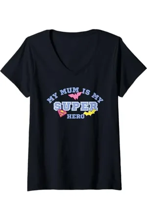DC Comics Originals Donna Justice League Mum Super Hero Festa della mamma Maglietta con Collo a V