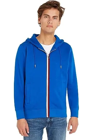 Tommy Hilfiger Felpa con Cappuccio e Zip Uomo Cerniera, (Ultra Blue), M