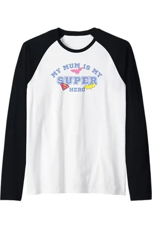 DC Comics Originals Justice League Mum Super Hero Festa della mamma Maglia con Maniche Raglan