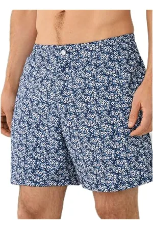 Hackett Cot Linen Overshirt Shorts da Uomo, (Navy), L