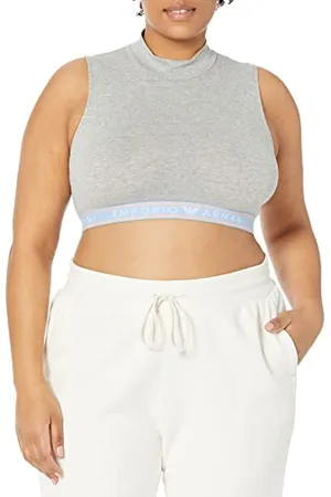 Emporio Armani Crop Top Iconic Logoband, T-shirt Donna, , L
