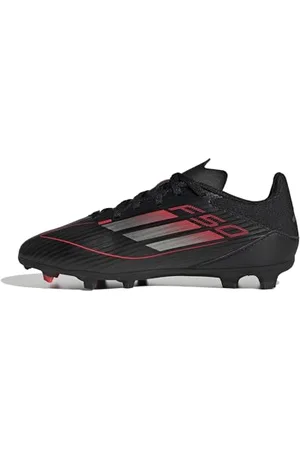 adidas F50 League Football Boots FG/MG Kids, Scarpe da Calcio, Core Black/Iron Metallic/Lucid Red, 33 EU
