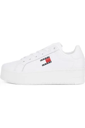 Tommy Hilfiger Donna Sneakers con Suola Preformata Flatform Zeppa, (White), 42