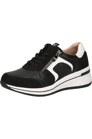 Caprice Damen 9-23300-44, Scarpe da Ginnastica Donna, Black/White, 36 EU Larga
