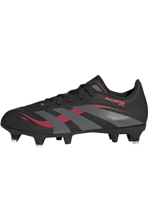 adidas Predator League Soft Ground Football Boots Kids, Scarpe da Calcio, Core Black/Grey Four/Lucid Red, 22 EU