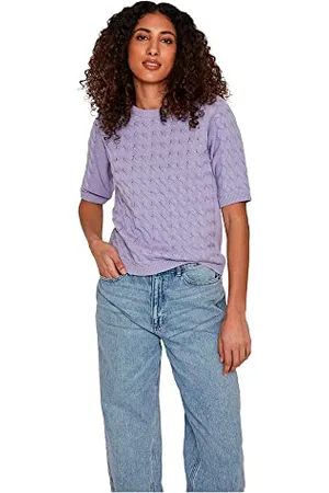 VILA Vichao O-Neck 2/4 Cable Knit Top/su-Noos Maglione, , XXL Donna