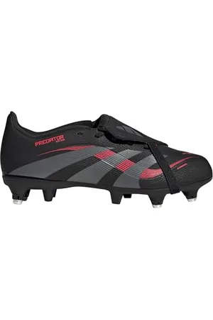 adidas Predator League Fold-Over Tongue Soft Ground Football Boots Kids, Scarpe da Calcio, Core Black/Grey Four/Lucid Red, 29 EU