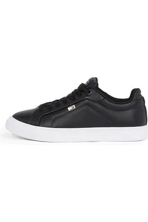 Tommy Hilfiger Donna Sneakers Court Icon Flag in Pelle, (Black), 36