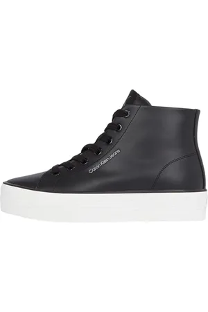 Calvin Klein Donna Sneakers Vulcanizzate Bold Mid Profilo Alto, Nero (Black/Bright White), 38