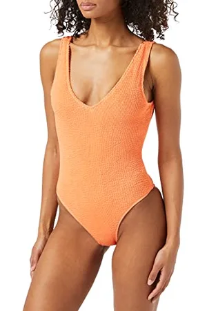 Urban classics Costume da Bagno da Donna a Gamba Alta Increspato Intero, , XS
