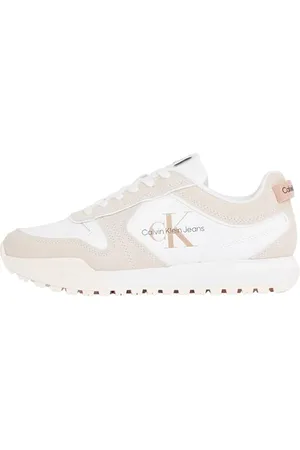 Calvin Klein Donna Sneakers da Runner Toothy Runner Irregular Lines Suola Spessa, Bianco ( /Ancient ), 36