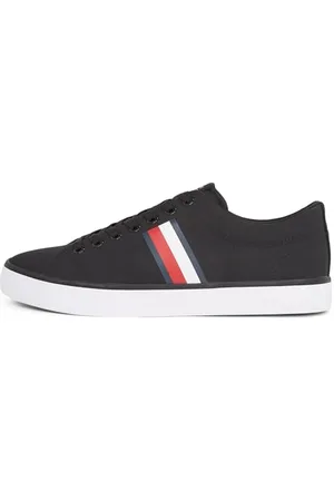 Tommy Hilfiger Uomo Sneakers Vulcanizzate Core Stripes Mesh Profilo Basso, (Black), 42 EU
