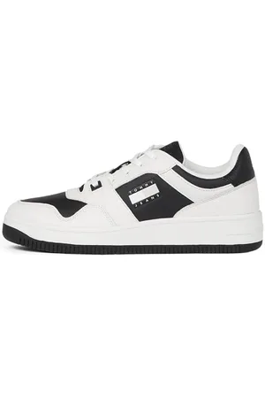 Tommy Hilfiger Uomo Sneakers con Suola Preformata Retro Basket Tumble Profilo Basso, Bianco (Ecru), 46