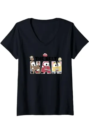 Cars Donna The Best Nan Festa della mamma Maglietta con Collo a V