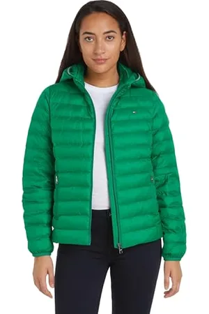 Tommy Hilfiger Donna Giacca Padded Global Stripe Jacket Giacca da Mezza Stagione, (Olympic Green), XS