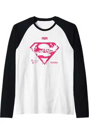 DC Comics Originals Supergirl Mum Strong Than Ever Festa della mamma Maglia con Maniche Raglan