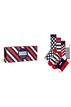 Happy Socks 4-Pack Classic Navy Socks Gift Set Calzini, , 7-11 (Pacco da 4) Unisex