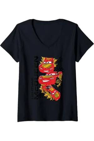Cars Donna McQueen Speed I Am Speed Maglietta con Collo a V
