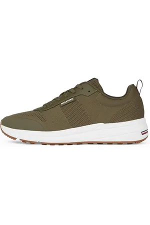 Tommy Hilfiger Uomo Sneakers Running Lightweight Modern Knit Scarpe, Verde , 41