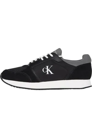 Calvin Klein Uomo Sneakers Running Sock Laceup Eleganti, Multicolor (Black/Charcoal Grey/Bright White), 42