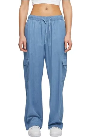 Urban classics Ladies Light Denim Cargo Pants, Pantaloni Donna,