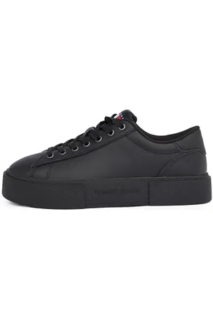 Tommy Hilfiger Donna Sneakers con Suola Alta Profilo Basso, (Black), 41