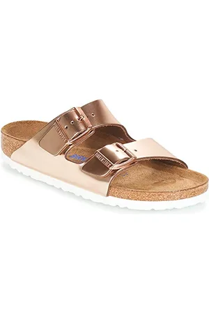 Birkenstock Arizona - Sandali con Cinturino alla Caviglia Donna, arancione (metallic copper/soft footbed), 41 EU