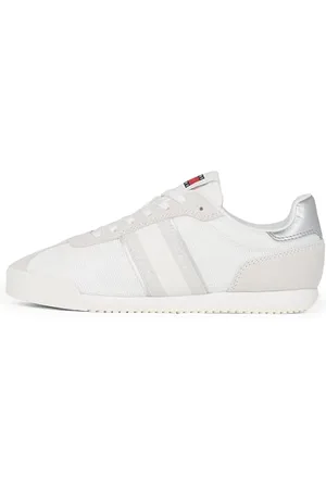 Tommy Hilfiger Donna Sneakers da Runner Profile Profilo Basso, Bianco (Ecru), 40