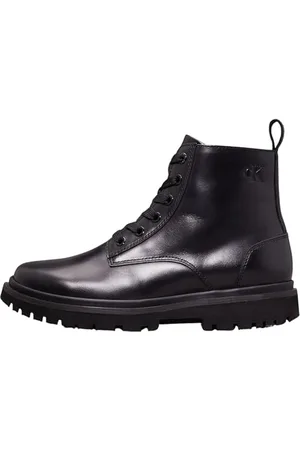 Calvin Klein Eva Boot Mid Laceup Mg Lth Yw0yw01536, Stivali Donna, , 40 EU