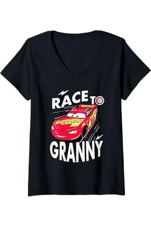 Cars Donna McQueen Race To Granny Festa della mamma Maglietta con Collo a V