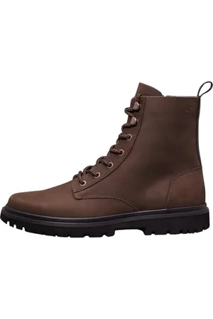 Calvin Klein Eva Boot Mid Laceup Rebellious YM0YM01071, Stivali Uomo, Nero (Slate Black/Black), 40.5 EU