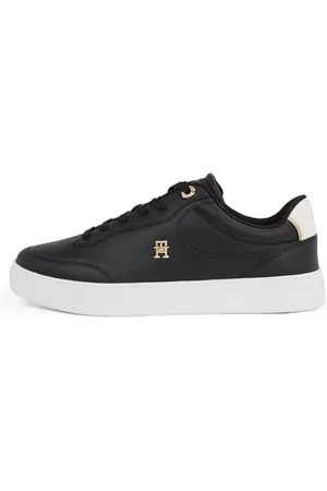 Tommy Hilfiger Donna Sneakers Court Essential Chic in Pelle, (Black), 41