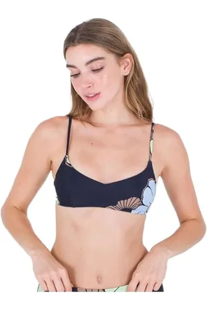 Hurley Top Bralette Big Bloom V Parte Superiore del Bikini, , M Donna