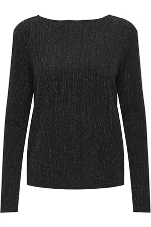 ONLY Onlcarol L/S-Maglia a 2 Vie Glitter Mix Jrs Top, , L Donna