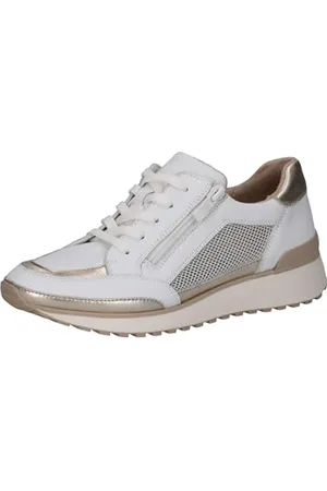 Caprice Damen 9-23701-44, Scarpe da Ginnastica Donna, White/Lt Gold, 38 EU