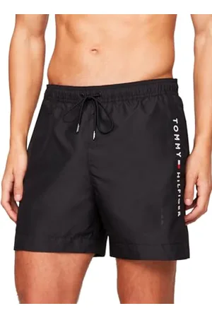 Tommy Hilfiger Pantaloncino da Bagno Uomo Medium Drawstring Lunghezza Media, Nero , S