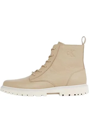 Calvin Klein Uomo Stivali Mezza Gamba Eva Mid Tumbled con Lacci, Multicolore (Travertine/Eggshell), 46