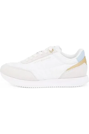 Tommy Hilfiger Donna Sneakers da Runner Essential Sportive, Multicolore (White/Breezy Blue), 40