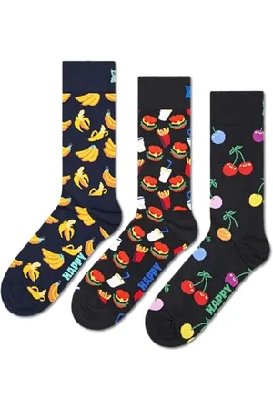 Happy Socks 3-Pack Classic Banana Socks Calzini, , 36-40 (Pacco da 3) Unisex