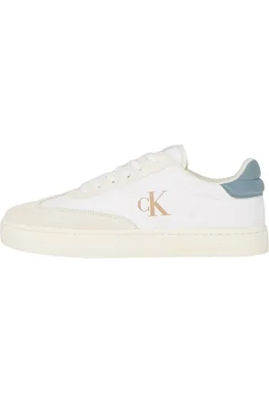 Calvin Klein Uomo Sneakers con Suola Preformata Classic Mix Profilo Basso, Multicolore (Bright White/Creamy White/Lead), 45