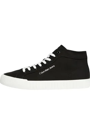 Calvin Klein Jeans Sneakers Vulcanizzate Uomo Skater Mid Laceup Scarpe, Nero (Black/Bright White), 44