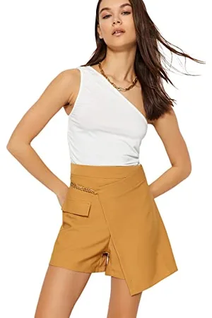 Trendyol Pantaloncini da Donna ad Alta Vita Dritti Eleganti, , 40