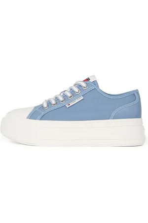 Tommy Hilfiger Donna Sneakers con Suola Alta Foxing Profilo Basso, Blu , 36