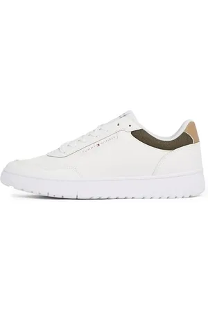 Tommy Hilfiger Uomo Sneakers Court Basket Core Lite Profilo Basso, Bianco (Ecru), 41
