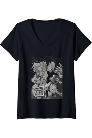 Kingdom Hearts Donna Grey Panels Maglietta con Collo a V
