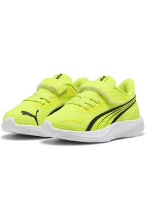 PUMA Pounce AC+ Inf, Scarpe da Ginnastica Unisex-Bimbi 0-24, Giallo Alert Nero Bianca, 22 EU
