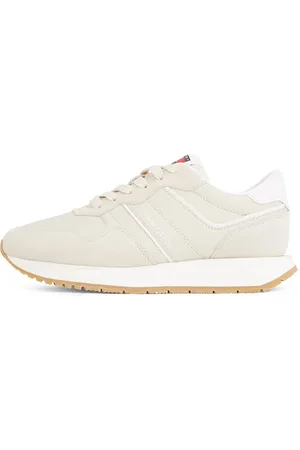 Tommy Hilfiger Donna Sneakers Running Eva Retro in Pelle Scamosciata, Avorio , 39