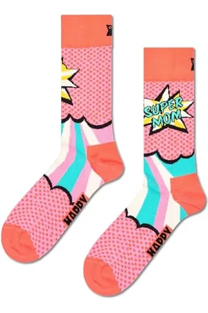 Happy Socks Super Mom Sock Calze, (Multicolour 400), 4/7 (Taglia Unica: 36-40) Donna